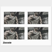 Sticker Rectangulaire Gymnase Motivationnelle (Feuille)