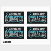 Sticker Rectangulaire Gymnaste AJOUTER LE NOM Gymnastique Équipe Backben (Feuille)