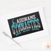 Sticker Rectangulaire Gymnaste AJOUTER LE NOM Gymnastique Équipe Backben (Enveloppe)