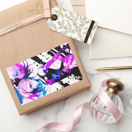 Sticker Rectangulaire Gymnastique Esprit Abstrait de la Gymnaste (Cadeaux)