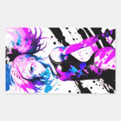 Sticker Rectangulaire Gymnastique Esprit Abstrait de la Gymnaste (Devant)