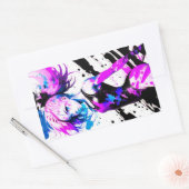 Sticker Rectangulaire Gymnastique Esprit Abstrait de la Gymnaste (Enveloppe)