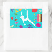 Sticker Rectangulaire Gymnastique fête d'anniversaire (Sac)