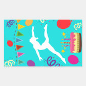 Sticker Rectangulaire Gymnastique fête d'anniversaire (Devant)