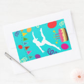 Sticker Rectangulaire Gymnastique fête d'anniversaire (Enveloppe)