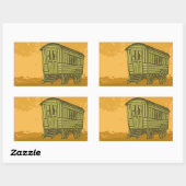 Sticker Rectangulaire Gypsy caravan (Feuille)