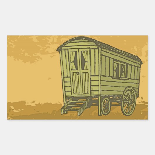 Sticker Rectangulaire Gypsy caravan (Devant)