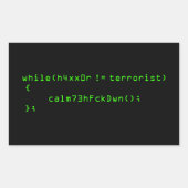 Sticker Rectangulaire h4xx0r != terroriste (Devant)