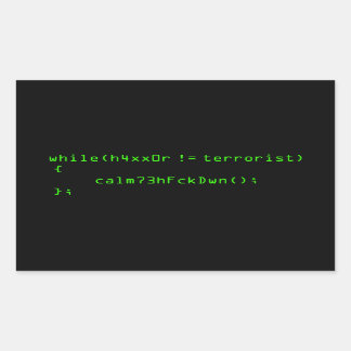 Sticker Rectangulaire h4xx0r != terroriste