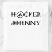 Sticker Rectangulaire hacker johnny (Sac)