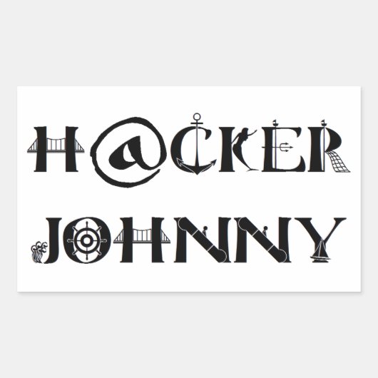 Sticker Rectangulaire hacker johnny (Devant)