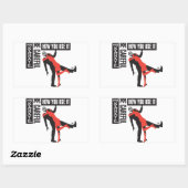 Sticker Rectangulaire Hai Karate Soyez Prudent Comment Vous L'Utilisez (Feuille)