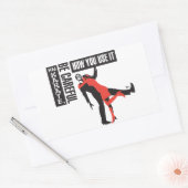 Sticker Rectangulaire Hai Karate Soyez Prudent Comment Vous L'Utilisez (Enveloppe)