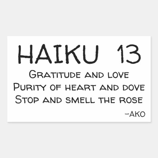 STICKER RECTANGULAIRE HAIKU 13 (Devant)