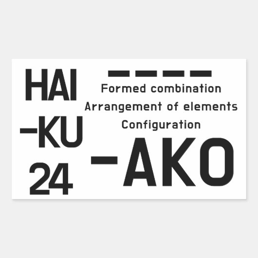 STICKER RECTANGULAIRE HAIKU 24 (Devant)