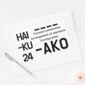 STICKER RECTANGULAIRE HAIKU 24 (Enveloppe)