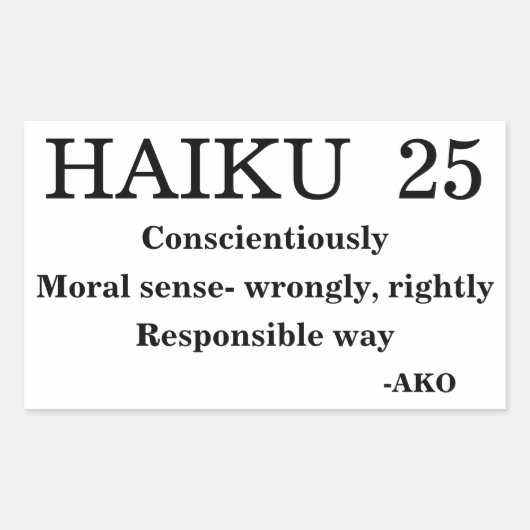 STICKER RECTANGULAIRE HAIKU 25 (Devant)