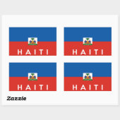 Sticker Rectangulaire haïti pays symbole nom (Feuille)