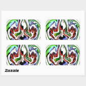 Sticker Rectangulaire Hakuna Matata avec tourbillon et dégradations Abst (Feuille)