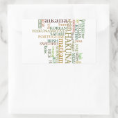 Sticker Rectangulaire Hakuna Matata Global Word Cloud Art (Sac)