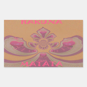 Sticker Rectangulaire Hakuna Matata Joyeux Noël joli coeur design