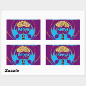 Sticker Rectangulaire "Hakuna Matata Kenya" Papillon Art Imprimer/Graphi (Feuille)