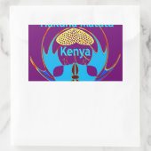 Sticker Rectangulaire "Hakuna Matata Kenya" Papillon Art Imprimer/Graphi (Sac)