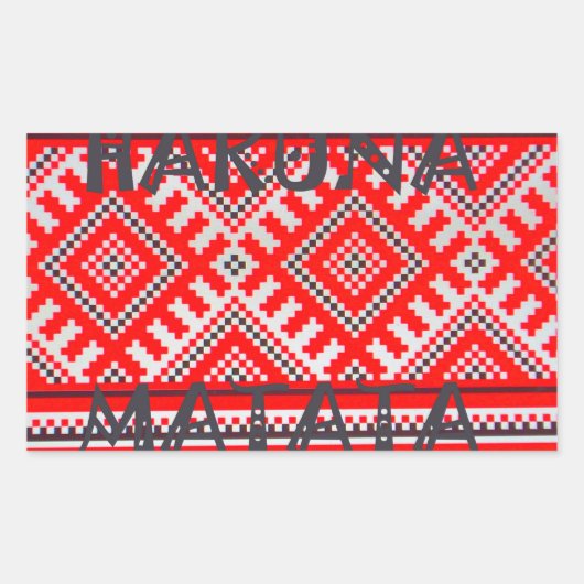 Sticker Rectangulaire Hakuna Matata - Pas de soucis Collection d'Art Swa (Devant)