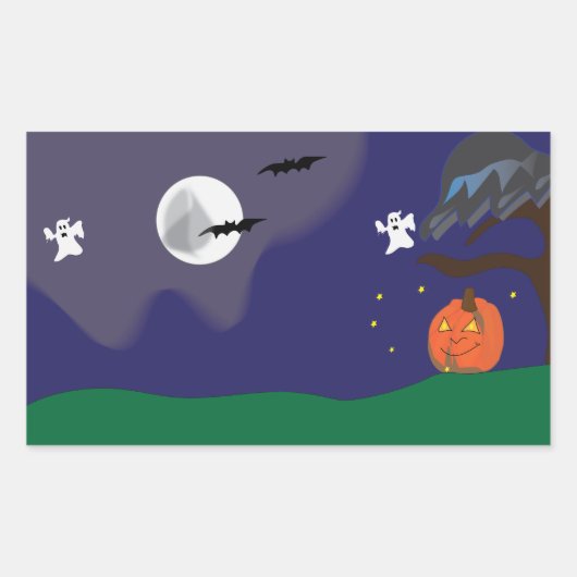 Sticker Rectangulaire Halloween (Devant)