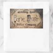 Sticker Rectangulaire Halloween Accessoire Poussière d'Os Antique (Sac)
