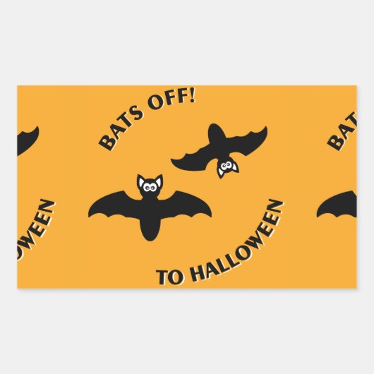Sticker Rectangulaire Halloween Bats Orange (Devant)