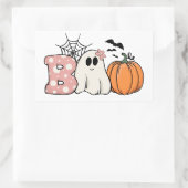 Sticker Rectangulaire Halloween Boo Ghost Citrouille Bats Cobweb (Sac)