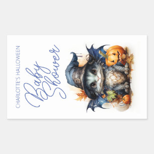 Sticker Rectangulaire Halloween budget Baby shower d'aquarelle pour enfa