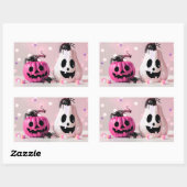 Sticker Rectangulaire Halloween citrouille Parties scintillant rose (Feuille)