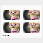 Sticker Rectangulaire Halloween couleur Éffrayante de grillage (Feuille)