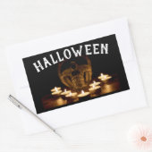 Sticker Rectangulaire Halloween crâne et bougies (Enveloppe)