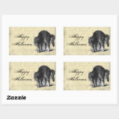 Sticker Rectangulaire Halloween de chat pétrifié (Feuille)