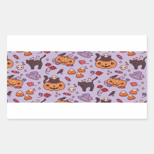 Sticker Rectangulaire Halloween décoration motif tasse de café rectangul