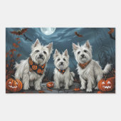 Sticker Rectangulaire Halloween Éffrayant West Highland (Devant)