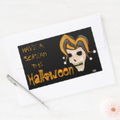 Sticker Rectangulaire Halloween Evil Jester Skull (Orange) (Enveloppe)