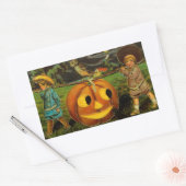 Sticker Rectangulaire Halloween Jack-o-Lantern nuit de récolte par les e (Enveloppe)