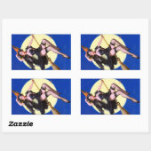 Sticker Rectangulaire Halloween Lune Monter la broche (Feuille)