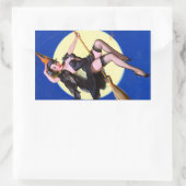 Sticker Rectangulaire Halloween Lune Monter la broche (Sac)