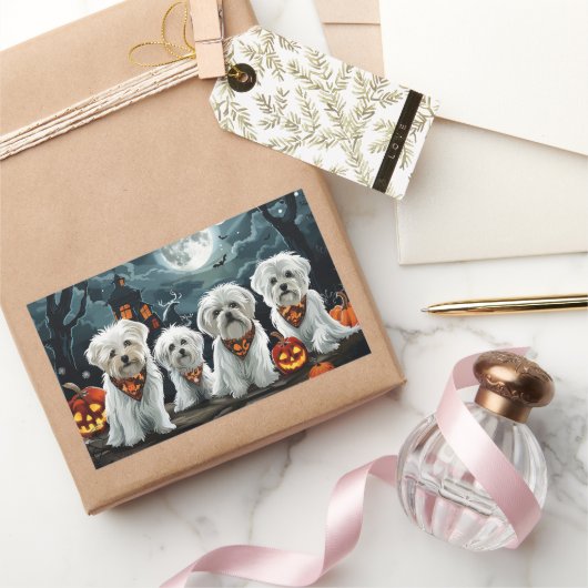 Sticker Rectangulaire Halloween maltais Éffrayant (Cadeaux)