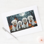 Sticker Rectangulaire Halloween maltais Éffrayant (Enveloppe)