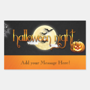 Sticker Rectangulaire Halloween - Nuit d'Halloween - PERSONNALISER