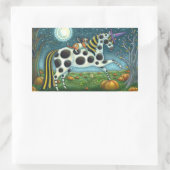 STICKER RECTANGULAIRE HALLOWEEN PONY ET CHAT CHAT CHAT CHEVAL (Sac)