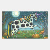 STICKER RECTANGULAIRE HALLOWEEN PONY ET CHAT CHAT CHAT CHEVAL (Devant)