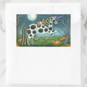 STICKER RECTANGULAIRE HALLOWEEN PONY ET CHAT CHAT CHAT CHEVAL (Sac)