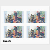 Sticker Rectangulaire Halloween Porch Kitties (Feuille)